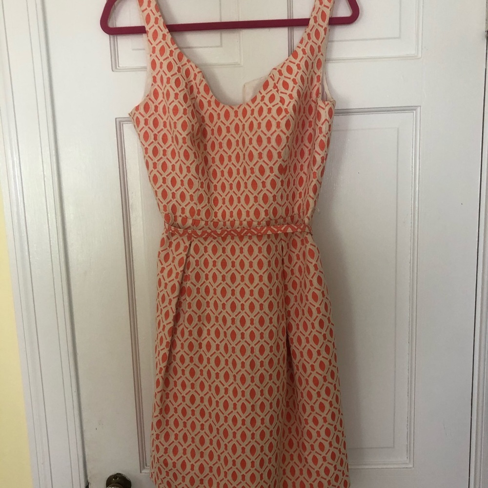 Trina Turk orange and white dress sz 6